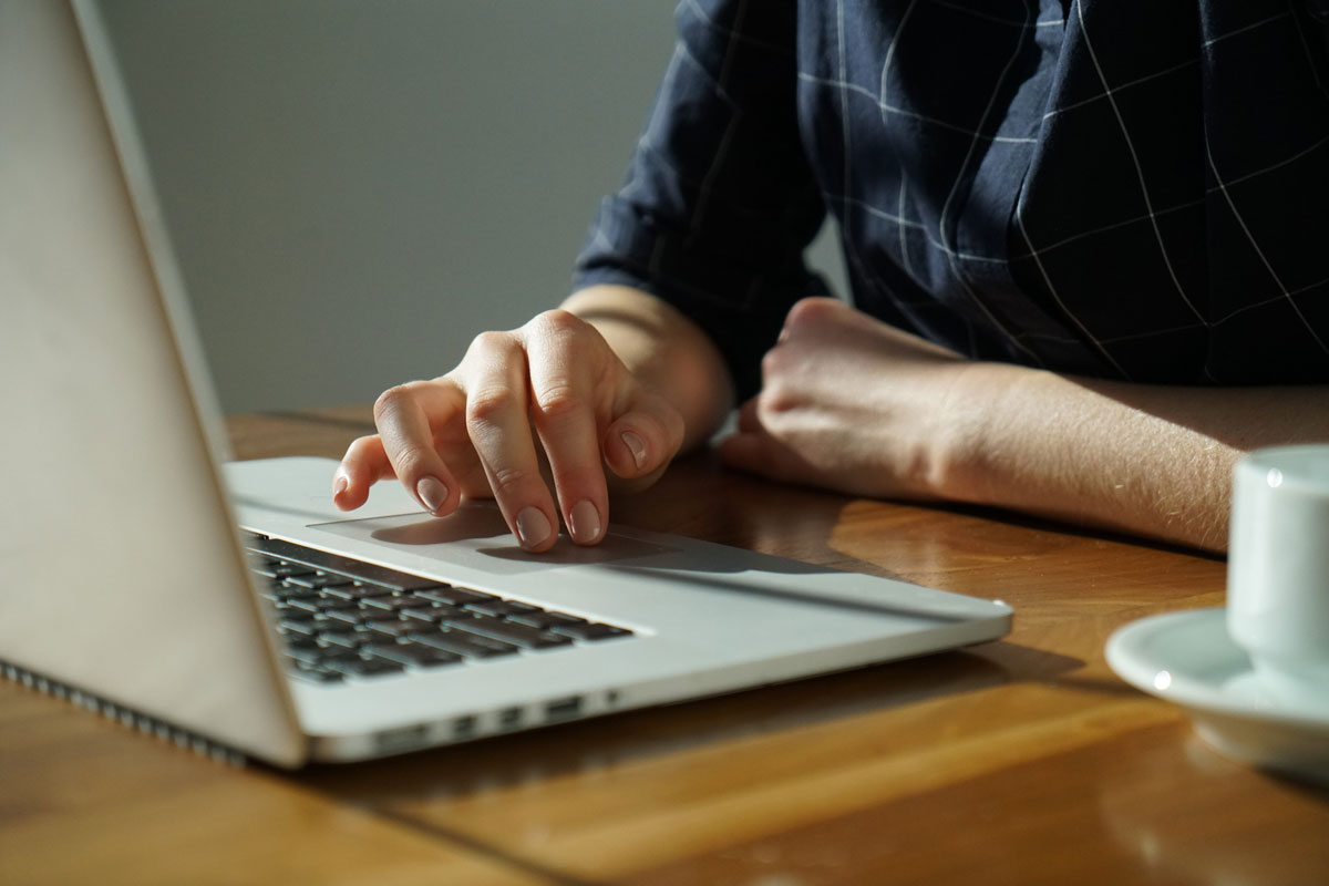 Person using computer presumably writing React